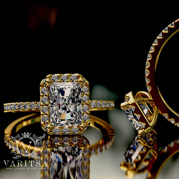 1.6ct Radiant Cut Gold Engagement Ring - 02US82